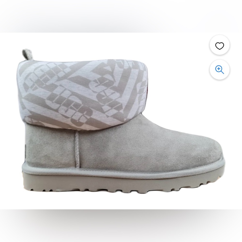 B/N UGG Women's Classic Mini Jersey Cozy Stripe Boots - Seal - Size 7
